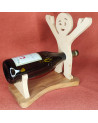 Voici un superbe porte bouteille bonhomme humoristique en bois noble
