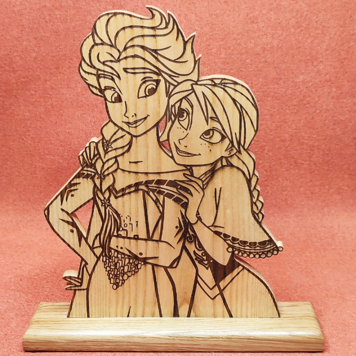 décorations 3D d'une Silhouette d'Elsa et Anna de la reine des neiges