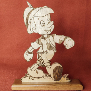 décorations 3D d'une magnifique Silhouette de Pinocchio en bois noble