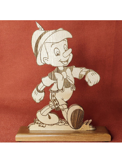 décorations 3D d'une magnifique Silhouette de Pinocchio en bois noble