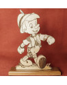décorations 3D d'une magnifique Silhouette de Pinocchio en bois noble