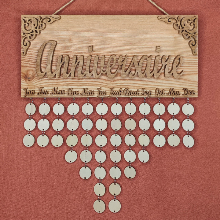 Super pense-bête en bois massif avec rondelle bois 3cm de diamètre