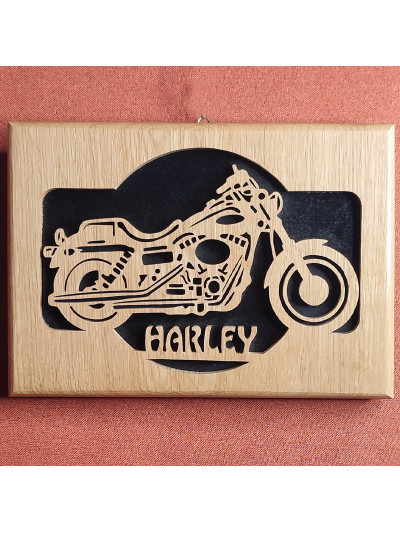 tableau bois d'une Moto biker
