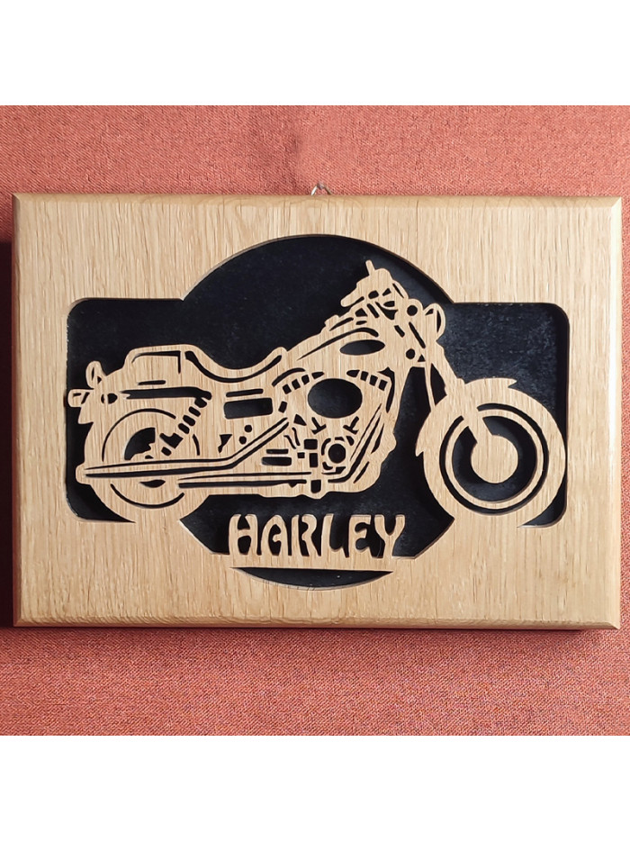 tableau bois d'une Moto biker