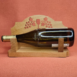 Voici un superbe porte trois bouteilles en chêne avec grappe de raisin