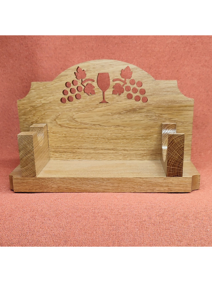 Porte bouteille bois grappe de raisin