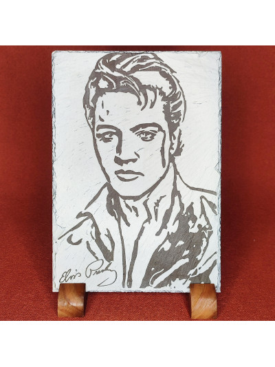 Gravure sur ardoise d'Elvis...