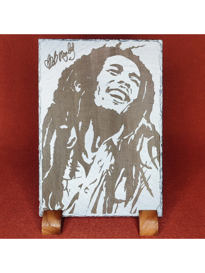 Gravure sur ardoise de Bob Marley
