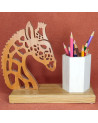 Pot à Crayons en bois D'une Girafe