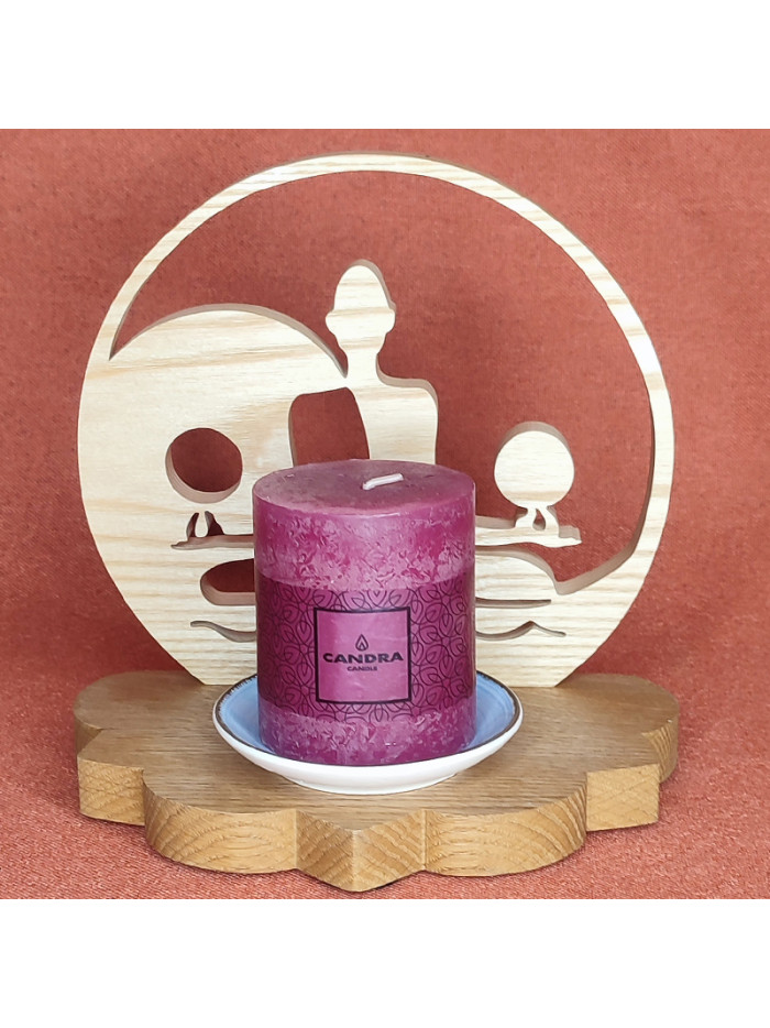 Bougeoir bois relaxation yin-yang