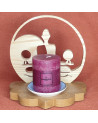 Bougeoir bois relaxation yin-yang