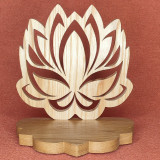 Bougeoir bois relaxation fleur de lotus