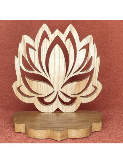 Bougeoir bois relaxation fleur de lotus