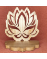 Bougeoir bois relaxation fleur de lotus