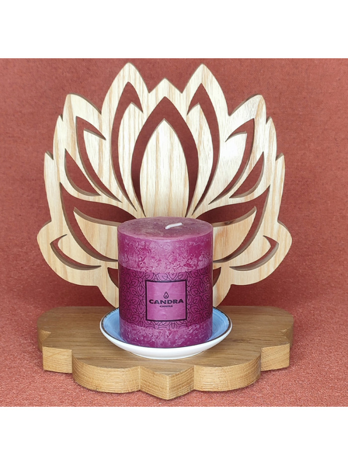Bougeoir bois relaxation fleur de lotus
