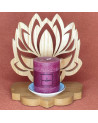 Bougeoir bois relaxation fleur de lotus