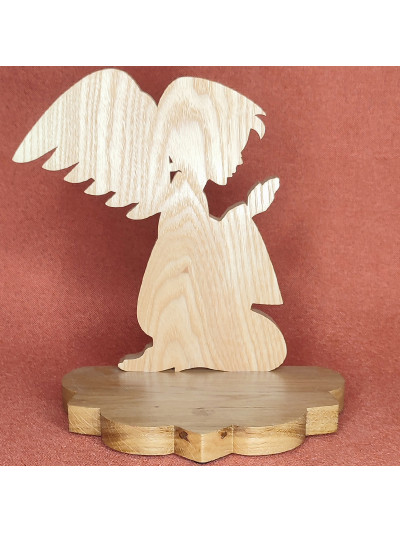 Bougeoir bois d'un ange en prière