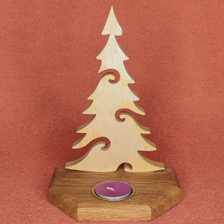 bougeoir bois sapin de noël