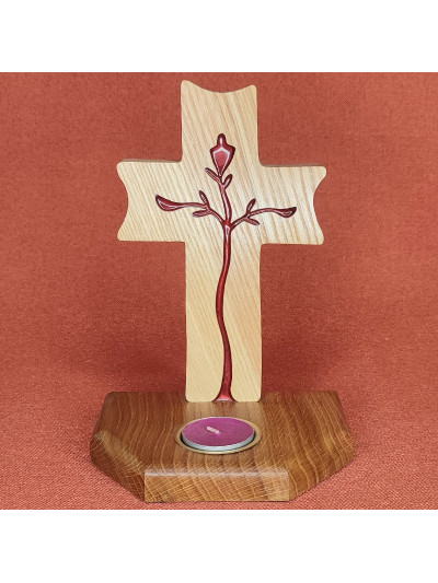 Bougeoir bois ,Croix...