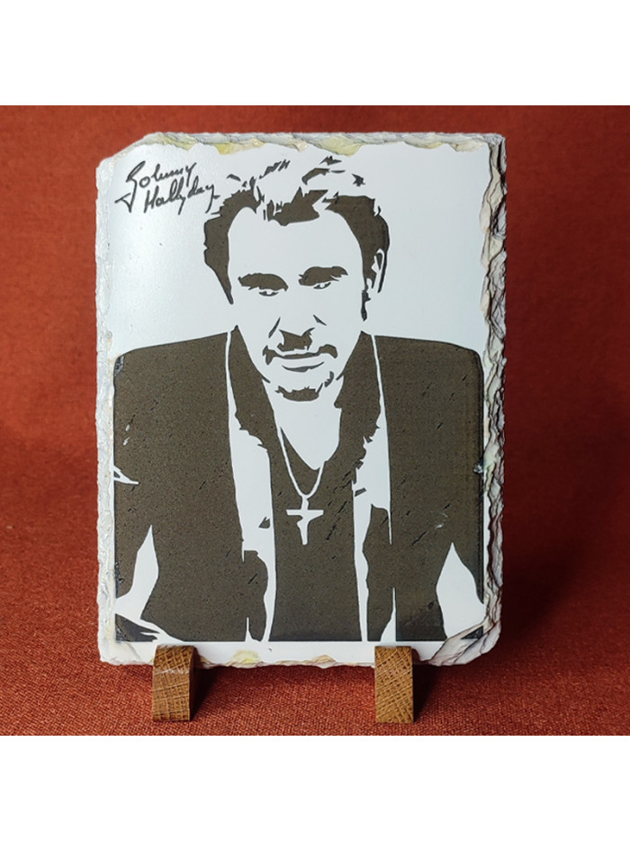 Gravure Sur Ardoise De Johnny Hallyday