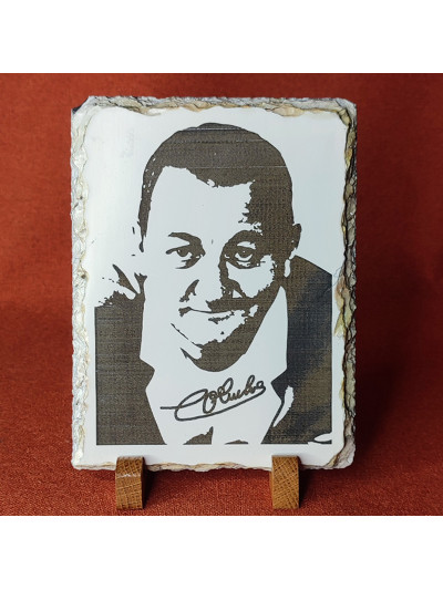 Gravure Sur Ardoise De Coluche