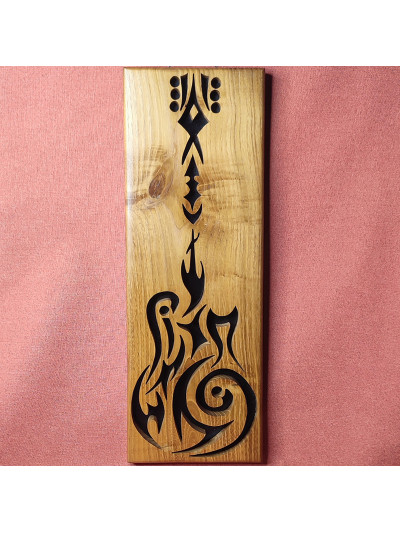 tableau bois Guitare tribale