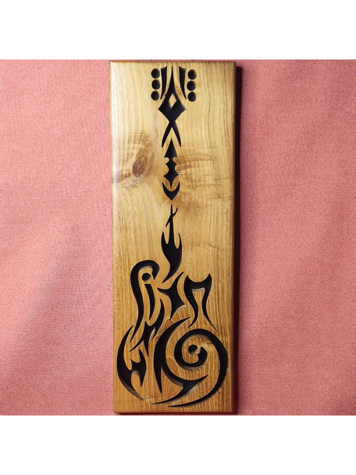 tableau bois Guitare tribale