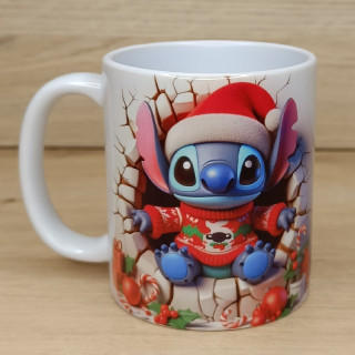 Mug à personnaliser de Stitch habillé pour Noël par la sublimation