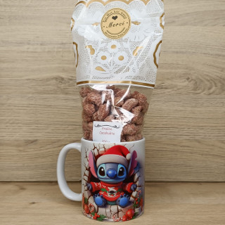Mug à personnaliser de Stitch habillé pour Noël par la sublimation