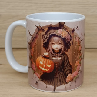 Mug à personnaliser de la fée d'Halloween avec une citrouille.
