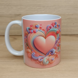 Mug personnaliser avec une multitude de cœur dans une couleur pastel