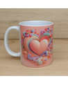 Mug avec une multitude de coeur de couleur pastel