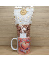 Mug avec une multitude de coeur de couleur pastel