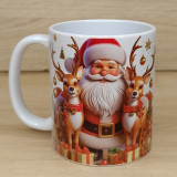 Mug avec le père noël avec deux rennes