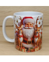Mug avec le père noël avec deux rennes