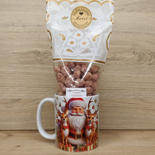 Mug avec le père noël avec deux rennes