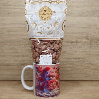 Mug à personnaliser d'un bonhomme de neige avec des couleurs chaudes