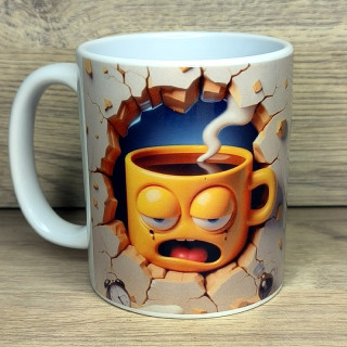Mug à personnaliser, vous trouverez dessus une tasse mal réveillée.