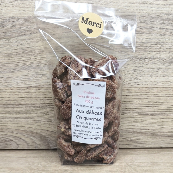 Voici des pralines Noix de pecan de 150 g finement préparer pour vous