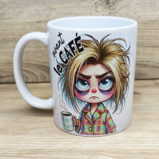 Mug personnaliser,vous trouverez une jeune fille qui a besoin de café