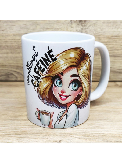 Mug d'une jeune fille blonde "besoin d'un café"