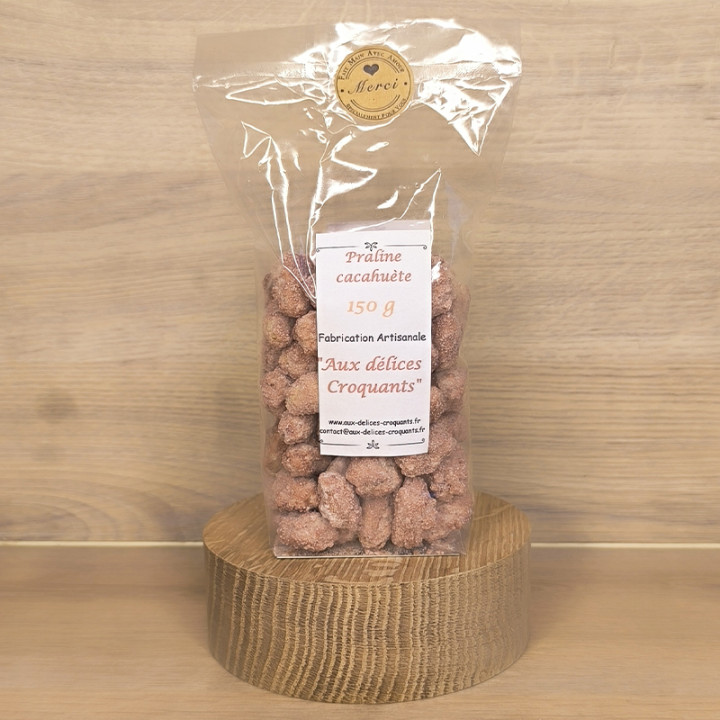 Voici des pralines cacahuète de 150 g finement préparer pour vous