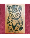 tableau bois d'un Portait d'un chaton curieux