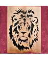 tableau bois d'une Tête de lion