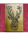 Tableau bois d'une magnifique tête de cerf