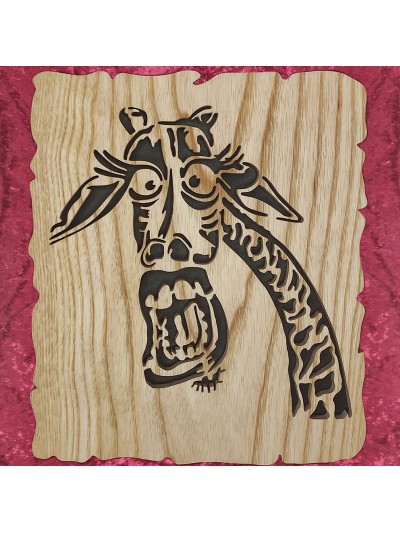 Tableau bois d'une girafe...