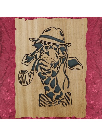 Tableau bois d'une girafe...