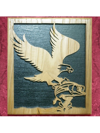 Tableau bois d'un aigle en...
