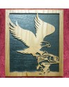 Tableau bois d'un aigle en plaine pêche