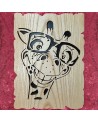 Tableau bois D'une Girafe avec lunette